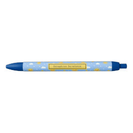 Cute Blue Sky Clouds Sunshine Personalized Zwarte Inkt Pen