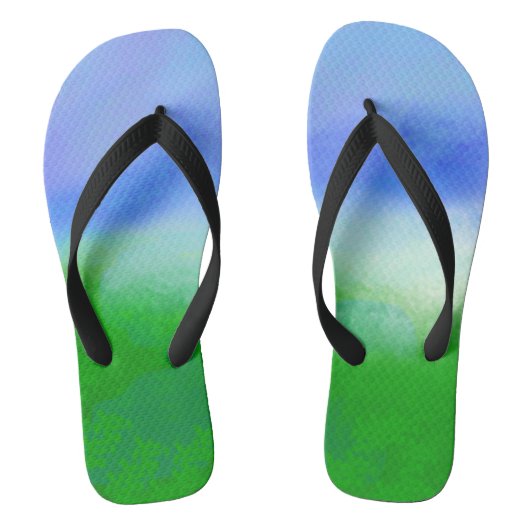 Cute Blue SKY GREEN Modern Woman Teenslippers (Voetbed)