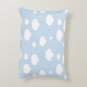 Cute Blue Sky met aangepaste monogram en naam Accent Kussen (Achterkant (Verticaal))