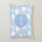 Cute Blue Sky met aangepaste monogram en naam Accent Kussen (Voorkant(Verticaal))
