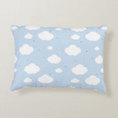 Cute Blue Sky met aangepaste monogram en naam Accent Kussen (Achterkant)