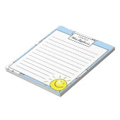 Cute Blue Sky Sunshine-glimlach van leraar Notitieblok (Linkerzijde)