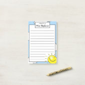 Cute Blue Sky Sunshine-glimlach van leraar Post-it® Notes (Op bureau)