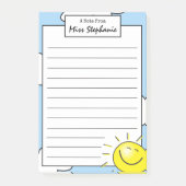 Cute Blue Sky Sunshine-glimlach van leraar Post-it® Notes (Voorkant)
