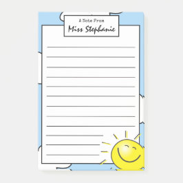 Cute Blue Sky Sunshine-glimlach van leraar Post-it® Notes