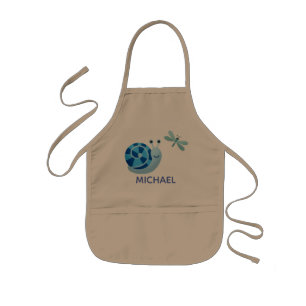 Cute Blue Snail en Dragonfly Garden Kinder Schort