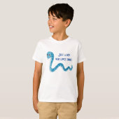 Cute Blue Snake t-Shirt voor kinderen (Voorkant volledig)