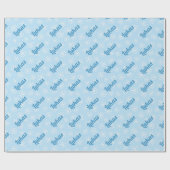 Cute Blue Snowflake Persoonlijke jongens Kerstmis Cadeaupapier (Vlak)