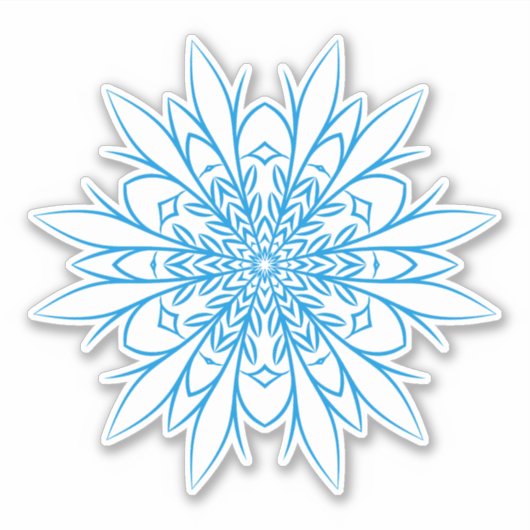Cute Blue Snowflake Sticker (Voorkant)