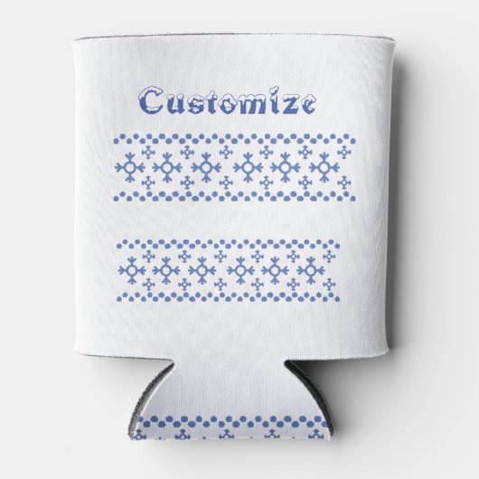 Cute Blue Snowflakes Pattern Thunder_Cove Blikjeskoeler (Voorkant)