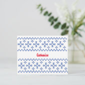 Cute Blue Snowflakes Pattern Thunder_Cove Briefkaart (Staand voorkant)