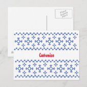 Cute Blue Snowflakes Pattern Thunder_Cove Briefkaart (Voorkant / Achterkant)