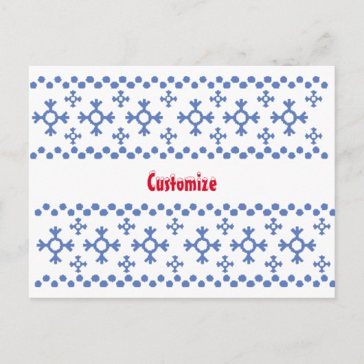 Cute Blue Snowflakes Pattern Thunder_Cove Briefkaart (Voorkant)