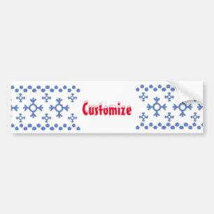 Cute Blue Snowflakes Pattern Thunder_Cove Bumpersticker