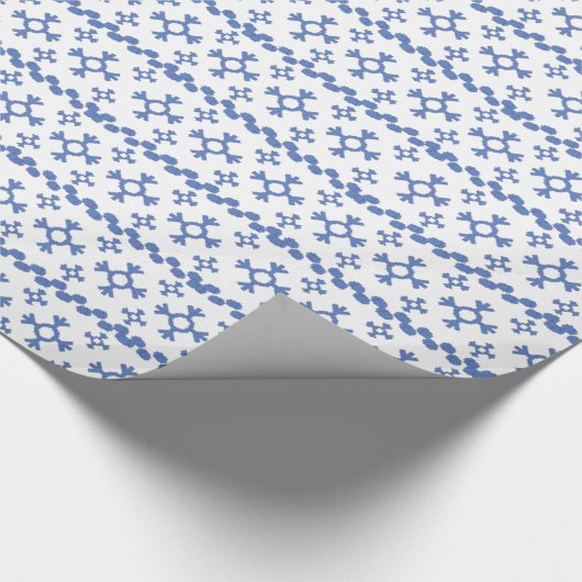 Cute Blue Snowflakes Pattern Thunder_Cove Cadeaupapier (Hoek)