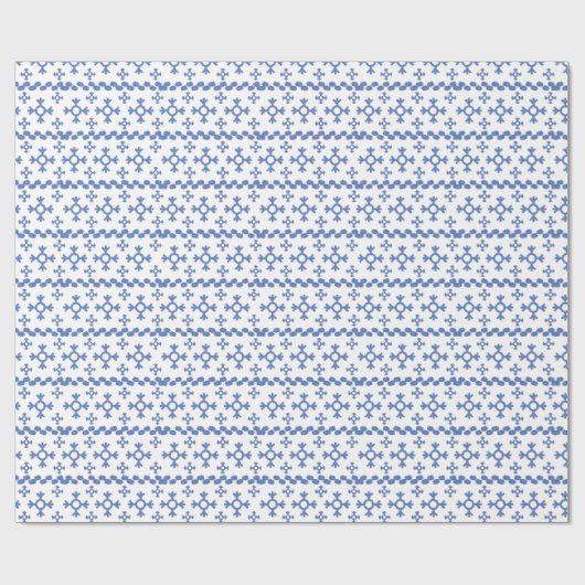 Cute Blue Snowflakes Pattern Thunder_Cove Cadeaupapier (Vlak)