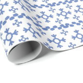 Cute Blue Snowflakes Pattern Thunder_Cove Cadeaupapier (Rol Hoek)