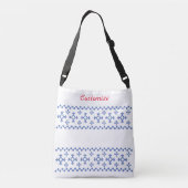 Cute Blue Snowflakes Pattern Thunder_Cove Crossbody Tas (Achterkant)