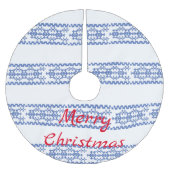 Cute Blue Snowflakes Pattern Thunder_Cove Kerstboom Rok (Voorkant)