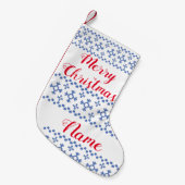 Cute Blue Snowflakes Pattern Thunder_Cove Kleine Kerstsok (Voorkant (Hangend))