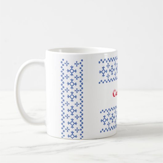 Cute Blue Snowflakes Pattern Thunder_Cove Koffiemok (Links)