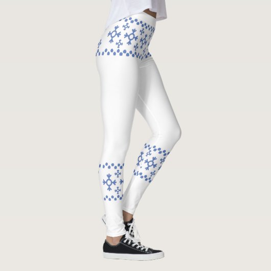 Cute Blue Snowflakes Pattern Thunder_Cove Leggings (Rechts)