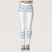 Cute Blue Snowflakes Pattern Thunder_Cove Leggings (Voorkant)
