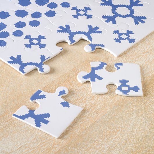 Cute Blue Snowflakes Pattern Thunder_Cove Legpuzzel (Zijkant)