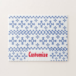 Cute Blue Snowflakes Pattern Thunder_Cove Legpuzzel