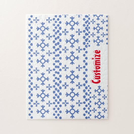 Cute Blue Snowflakes Pattern Thunder_Cove Legpuzzel (Verticaal)