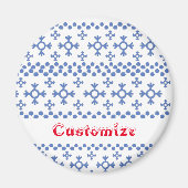 Cute Blue Snowflakes Pattern Thunder_Cove Magneet (Voorkant)