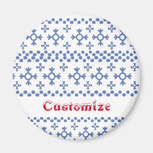 Cute Blue Snowflakes Pattern Thunder_Cove Magneet