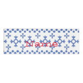 Cute Blue Snowflakes Pattern Thunder_Cove Naambadge (Voorkant)