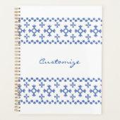 Cute Blue Snowflakes Pattern Thunder_Cove Planner (Voorkant)