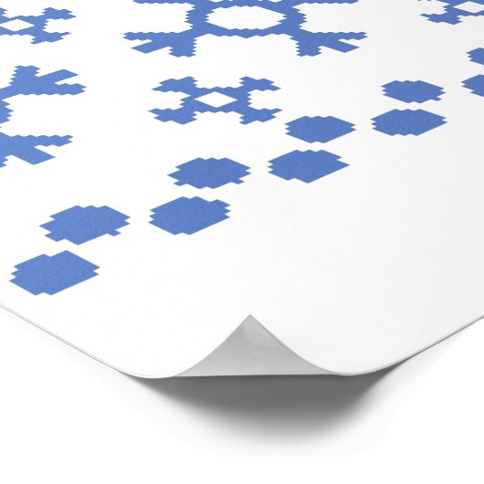 Cute Blue Snowflakes Pattern Thunder_Cove Poster (Hoek)