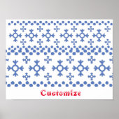 Cute Blue Snowflakes Pattern Thunder_Cove Poster (Voorkant)
