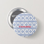 Cute Blue Snowflakes Pattern Thunder_Cove Ronde Button 5,7 Cm (Voorkant /achterkant)