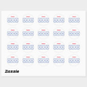 Cute Blue Snowflakes Pattern Thunder_Cove Ronde Sticker (Vel)