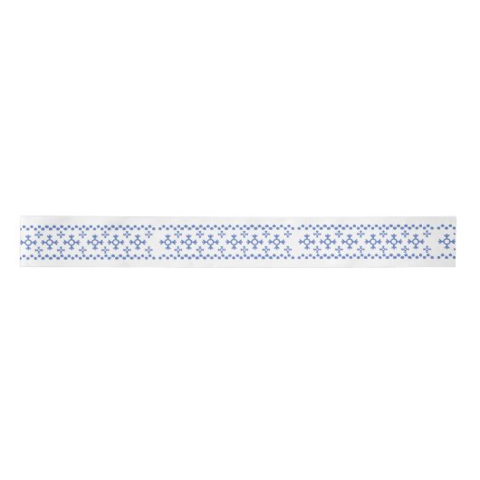 Cute Blue Snowflakes Pattern Thunder_Cove Satijnen Lint (Voorkant)