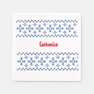Cute Blue Snowflakes Pattern Thunder_Cove Servet