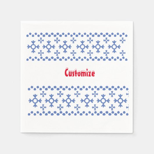 Cute Blue Snowflakes Pattern Thunder_Cove Servet (Voorkant)