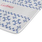 Cute Blue Snowflakes Pattern Thunder_Cove Snijplank (Hoek)