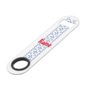 Cute Blue Snowflakes Pattern Thunder_Cove Speed Flessenopener (Achterkant Gekanteld)