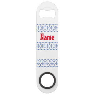 Cute Blue Snowflakes Pattern Thunder_Cove Speed Flessenopener