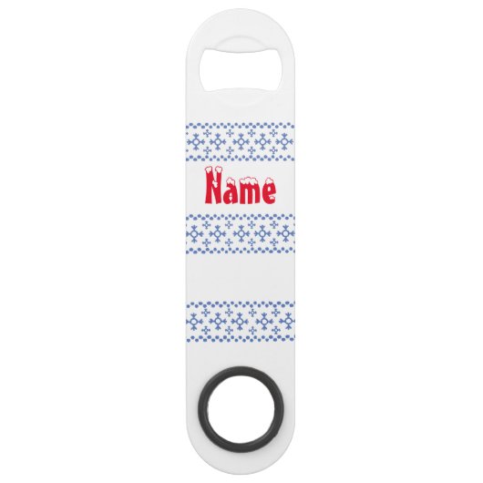 Cute Blue Snowflakes Pattern Thunder_Cove Speed Flessenopener (Voorkant)