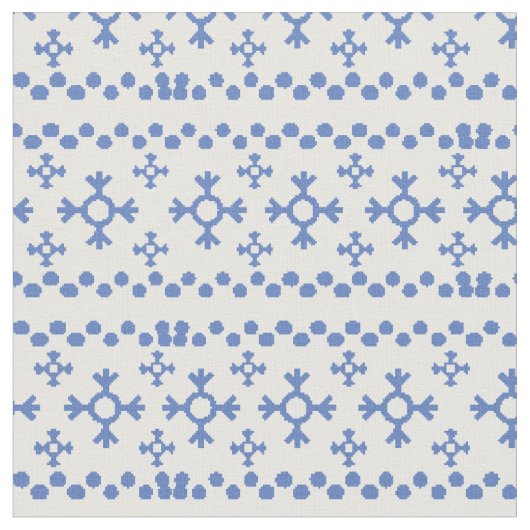 Cute Blue Snowflakes Pattern Thunder_Cove Stof (Close Up)