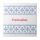 Cute Blue Snowflakes Pattern Thunder_Cove Tegeltje (Voorkant)