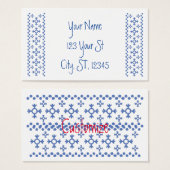 Cute Blue Snowflakes Pattern Thunder_Cove Visitekaartje (Voorkant /achterkant)