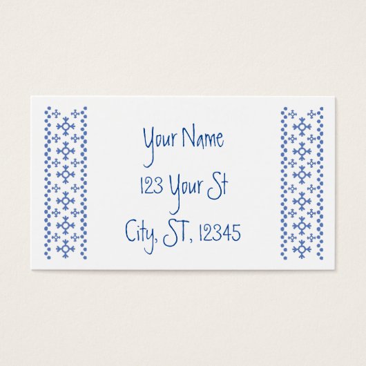 Cute Blue Snowflakes Pattern Thunder_Cove Visitekaartje (Voorkant)