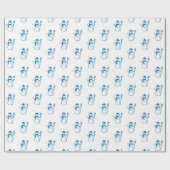 Cute  Blue Snowman Drawing Cadeaupapier (Vlak)
